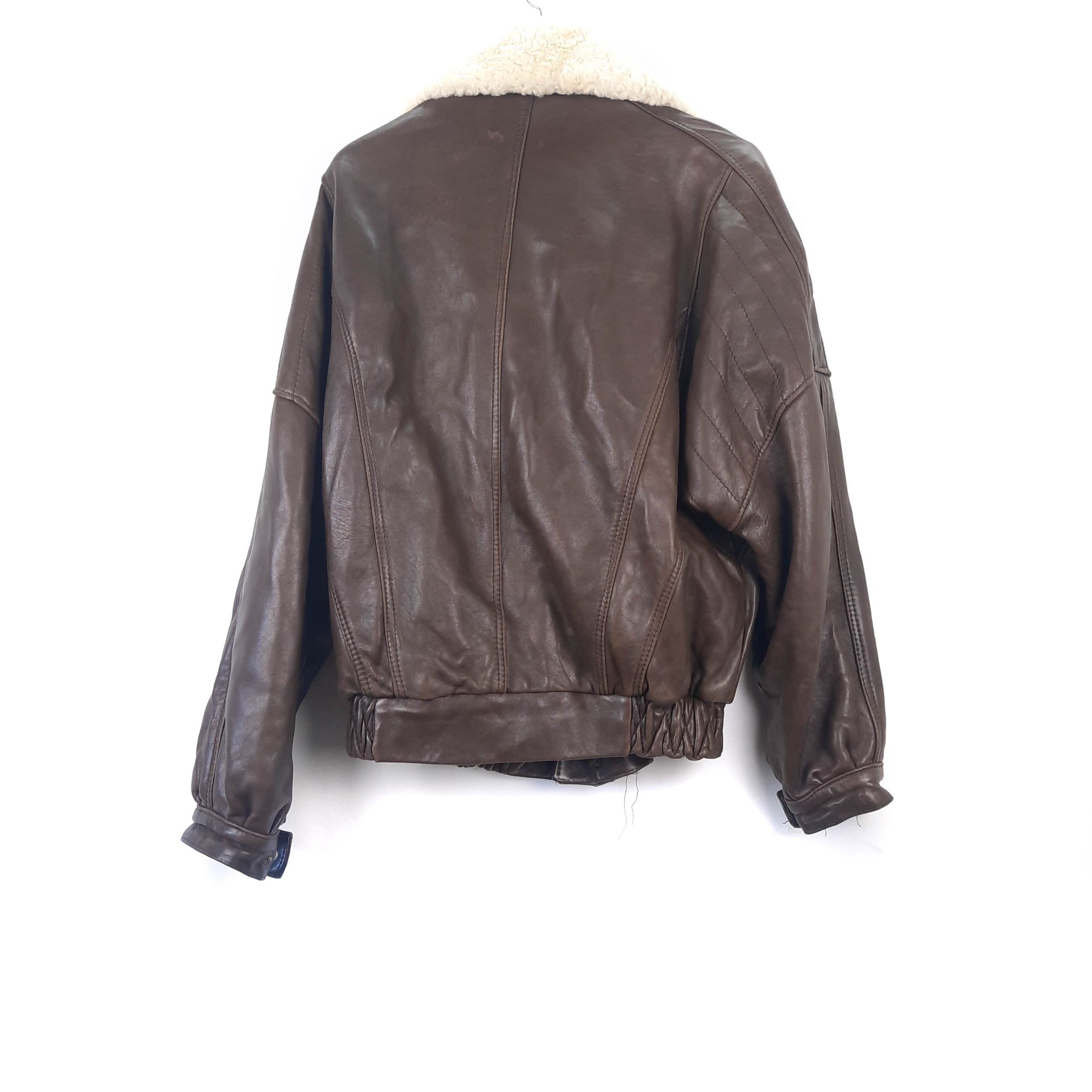 Cazadora 100% piel cuello de borrego desmontable