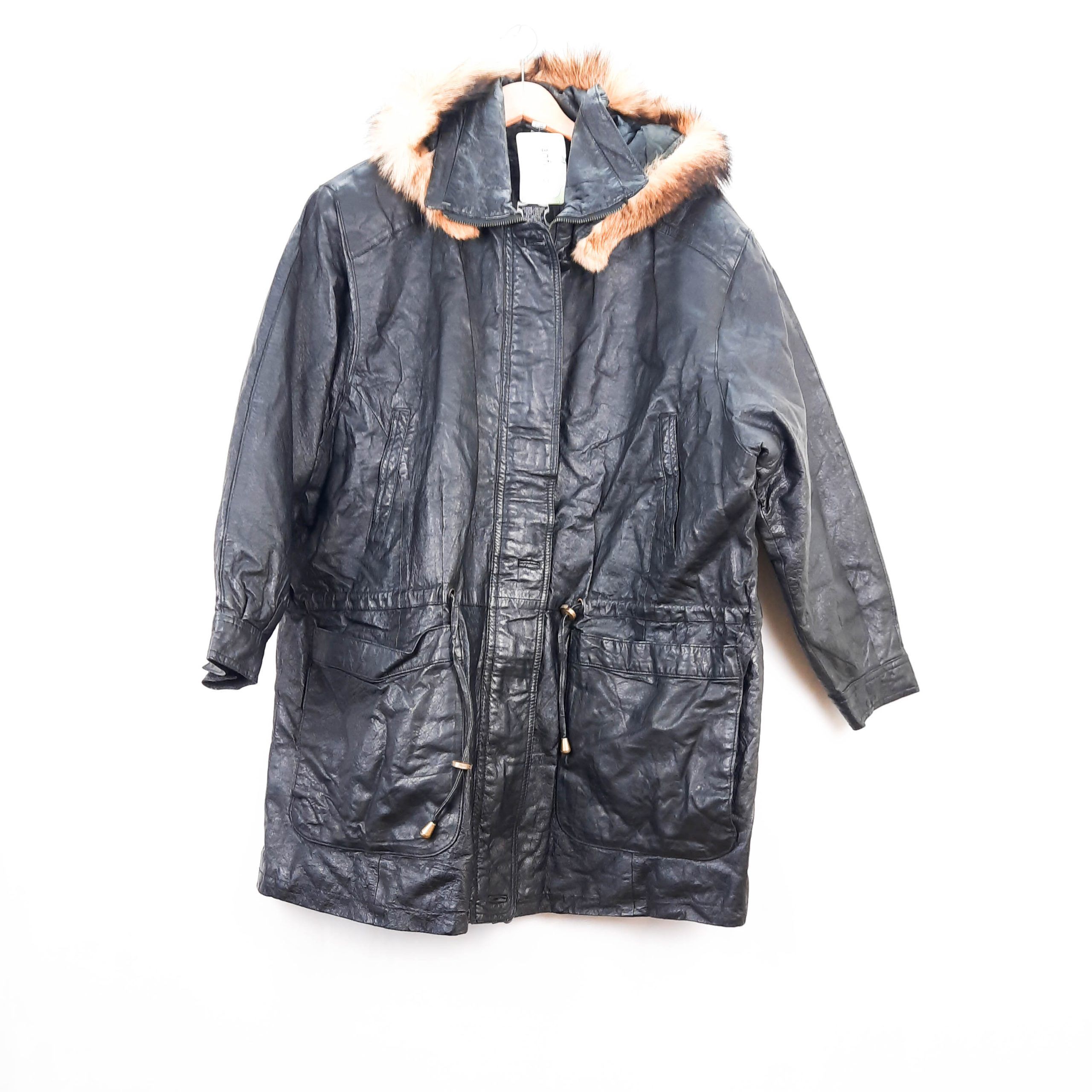 Cazadora con capucha desmontable 100% piel Talla 48-50