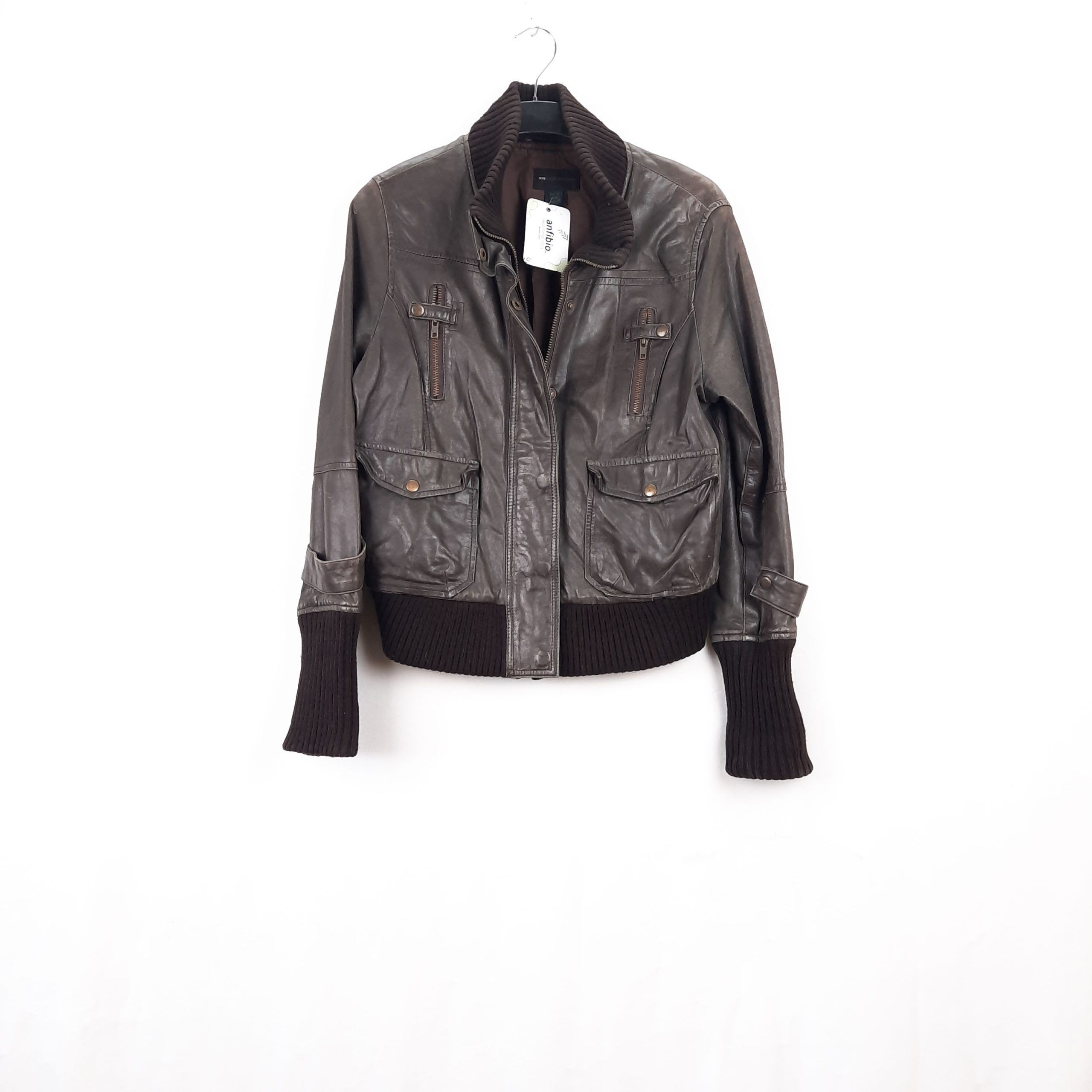 Cazadora 100% piel Mango Talla XL